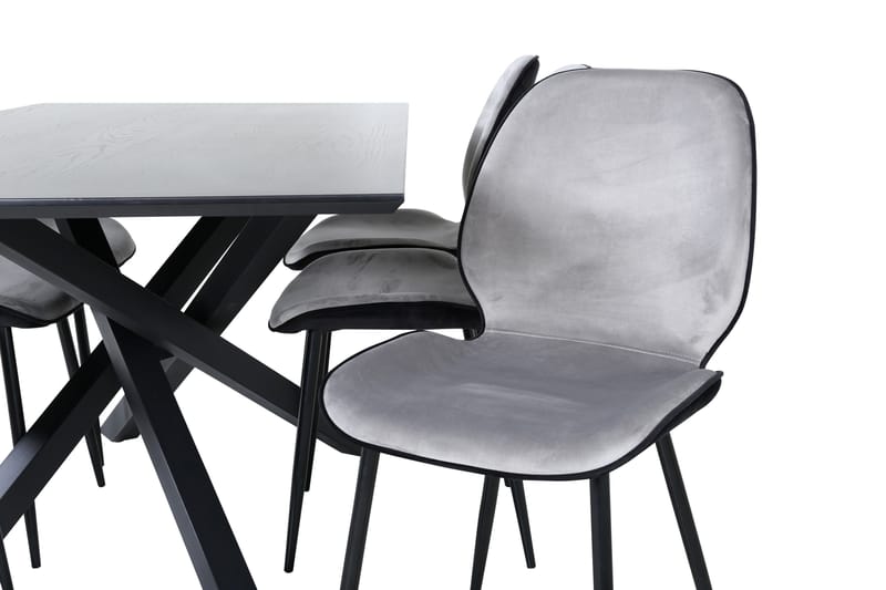 Piazza Matgrupp 180 cm Rektangulär med 6 Emma stolar - Svart - Products - Möbler - Bord & matgrupp - Matgrupp