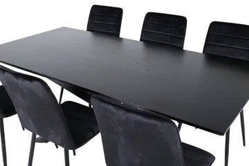 Piazza Matgrupp 180 cm Rektangulär med 6 Windu stolar - Svart - Products - Möbler - Bord & matgrupp - Matgrupp