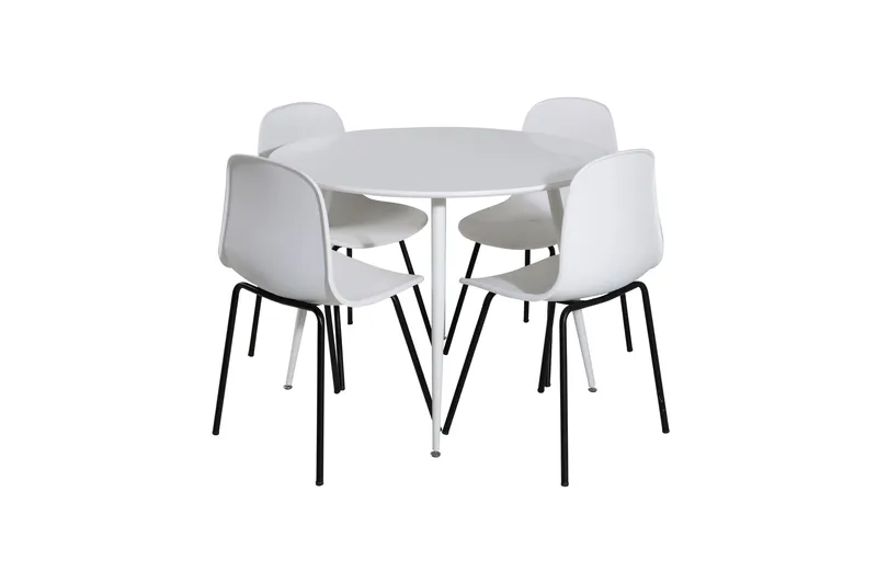 Plaza Matgrupp 100 cm Rund med 4 Arctic stolar, Svart