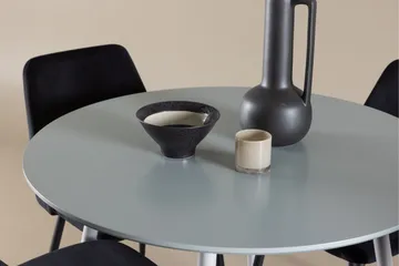 Plaza Matgrupp 100 cm Rund med 4 Night stolar - Grå/Svart - Products - M öbler - Bord & matgrupp - Matgrupp