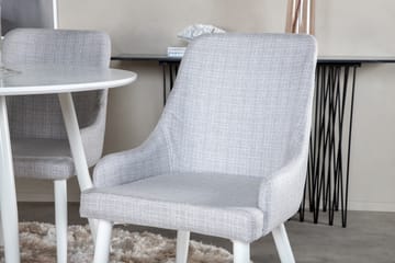 Plaza Matgrupp 100 cm Rund med 4 Plaza stolar - Grå - Products - Möbler - Bord & matgrupp - Matgrupp