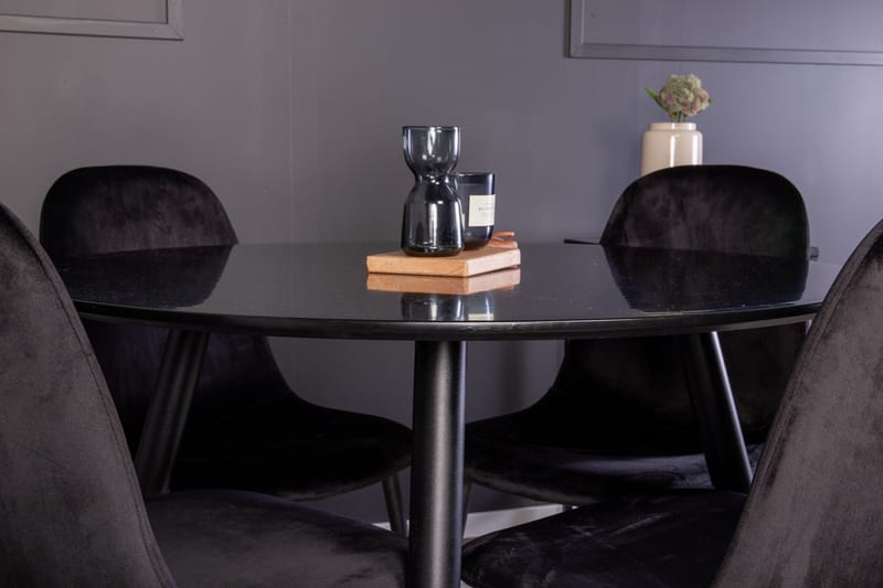 Plaza Matgrupp 100 cm Rund med 4 Polar stolar - Svart - Products - Möbler - Bord & matgrupp - Matgrupp