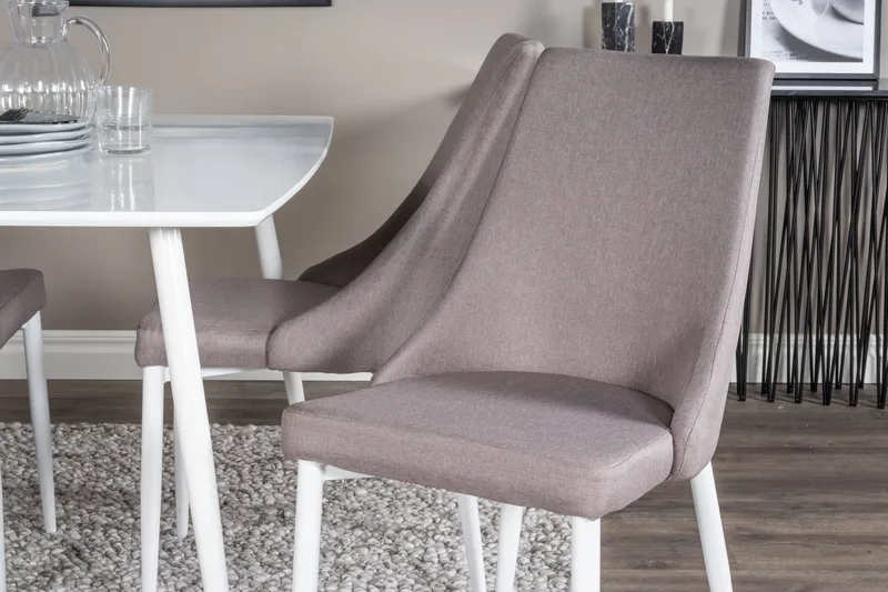 Polar Matgrupp 120 cm Rektangulär med 4 Leone stolar - Grå - Products - Möbler - Bord & matgrupp - Matgrupp