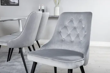 Polar Matgrupp 180 cm Rektangulär med 6 Velvet Deluxe stolar - Svart - Products - Möbler - Bord & matgrupp - Matgrupp