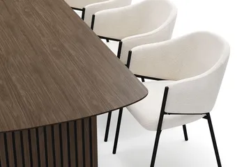 Richeto Matbord 180 cm med 6 Filip Matstolar - Rökt ek / Vit Bouclé - Products - Möbler - Bord & matgrupp - Matgrupp