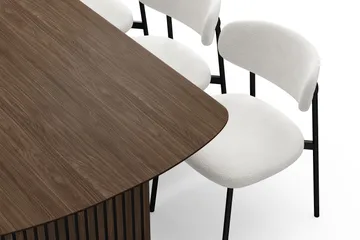 Richeto Matbord 180 cm med 6 Lucy Matstolar - Rökt ek / Vit Bouclé - Products - Möbler - Bord & matgrupp - Matgrupp