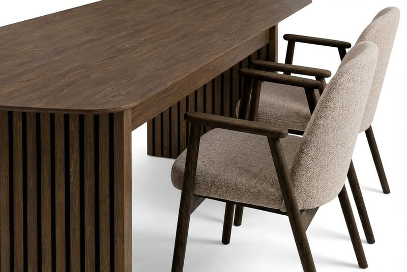 Richeto Matbord 180 cm Rökt Ek med 4 Reciclar Matstolar - Rökt ek - Products - Möbler - Bord & matgrupp - Matgrupp