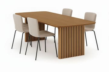 Richeto Matbord 240 cm med 4 Katy Matstolar - Ek - Products - Möbler - Bord & matgrupp - Matgrupp