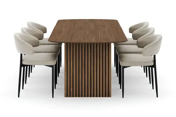 Richeto Matbord 240 cm med 6 Sawako Stolar - Ek - Products - Möbler - Bord & matgrupp - Matgrupp