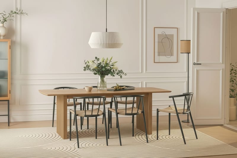 Richeto Matbord 240 cm med 6 Winston Matstolar - Ek - Products - Möbler - Bord & matgrupp - Matgrupp