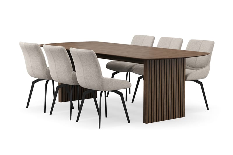 Richeto Matgrupp 240 cm med 6 Mora Snurrstolar - Rökt ek - Products - Möbler - Bord & matgrupp - Matgrupp