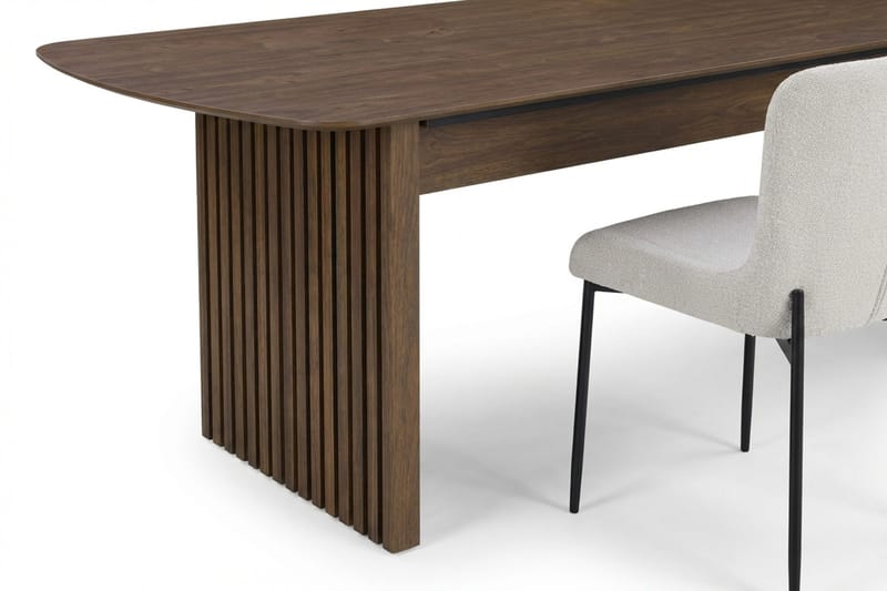 Richeto Matgrupp Rökt Ek 210 cm med 6 Elsie Matstolar - Rökt ek/Vit - Products - Möbler - Bord & matgrupp - Matgrupp