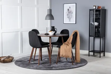 Ridones Matgrupp 100 cm Rund inkl 4 Ypas Stolar - Brun/Svart - Products - Möbler - Bord & matgrupp - Matgrupp