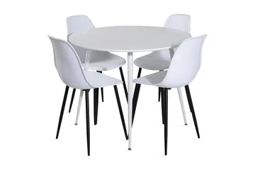 Ridones Matgrupp 100 cm Rund inkl 4 Ypas Stolar - Vit/Svart - Products - Möbler - Bord & matgrupp - Matgrupp