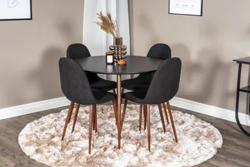 Ridones Matgrupp inkl 4 Ypas Stolar - Svart/Brun - Products - Möbler - Bord & matgrupp - Matgrupp