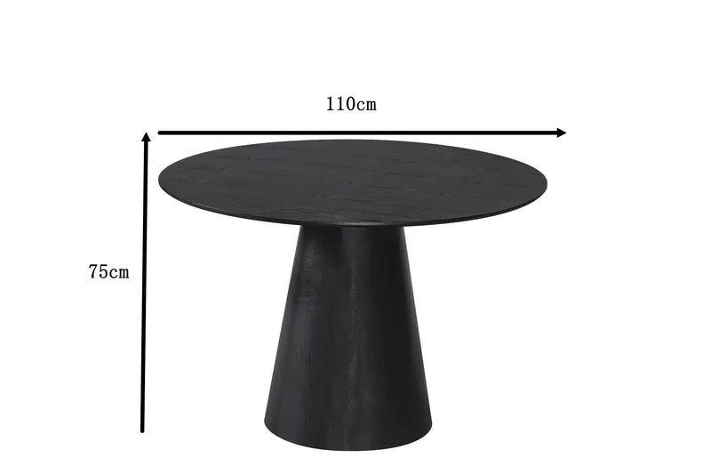 Siena Litet Matbord Runt 110cm Ekfanér - Svart - Products - Möbler - Bord & matgrupp - Matbord & köksbord