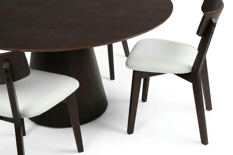 Siena Matgrupp 150 cm runt i Rökt Ek med 6 Amelia Matstolar med Dyna - Rökt ek - Products - Möbler - Bord & matgrupp - Matgrupp