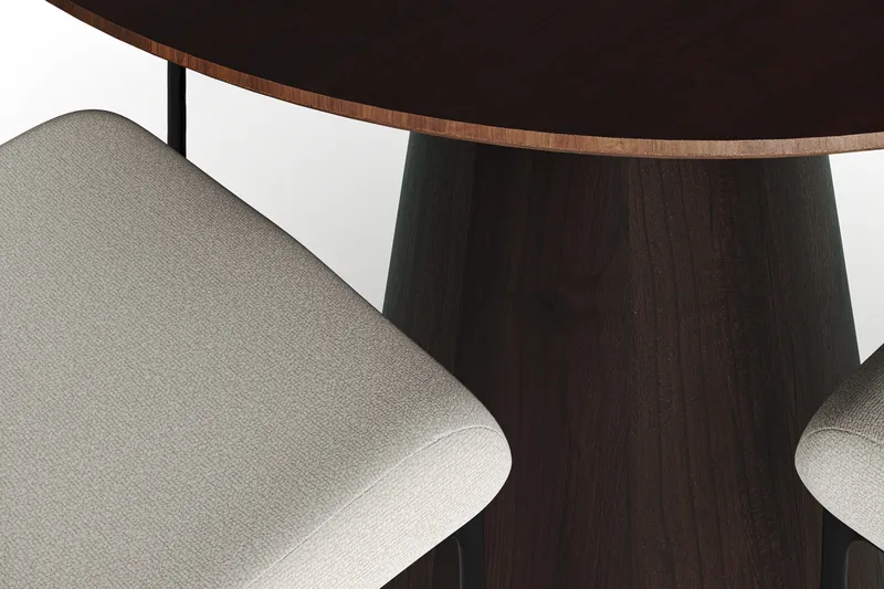 Siena Matgrupp runt 110 cm Rökt Ek med 4 Elsie Matstolar - Rökt ek/Vit - Products - Möbler - Bord & matgrupp - Matgrupp