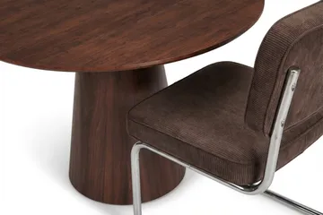 Siena Matgrupp runt 110 cm Valnöt med 4 Milva Matstolar - Valnöt - Products - Möbler - Bord & matgrupp - Matgrupp