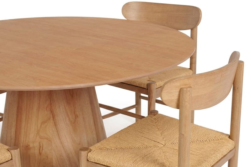 Siena Matgrupp runt 130 cm Ek med 6 Malte Matstolar - Ek - Products - Möbler - Bord & matgrupp - Matgrupp
