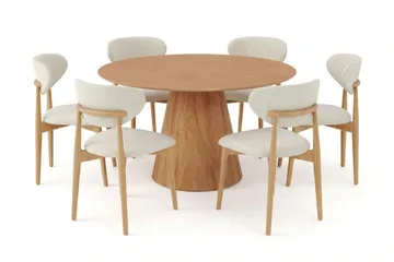 Siena Matgrupp runt 130 cm Ek med 6 Molly Matstolar, Ek
