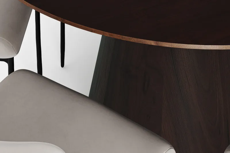 Siena Matgrupp runt 130 cm Rökt Ek med 6 Elsie Matstolar - Rökt ek/Vit - Products - Möbler - Bord & matgrupp - Matgrupp