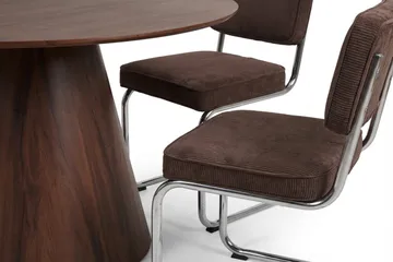 Siena Matgrupp runt 130 cm Valnöt med 6 Milva Matstolar - Valnöt - Products - Möbler - Bord & matgrupp - Matgrupp