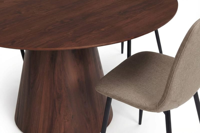 Siena Matgrupp runt 150 cm Valnöt med 6 Nibe Matstolar - Valnöt - Products - Möbler - Bord & matgrupp - Matgrupp
