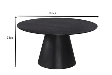 Siena Stort Matbord Runt 150cm Ekfanér - Svart - Products - Möbler - Bord & matgrupp - Matbord & köksbord