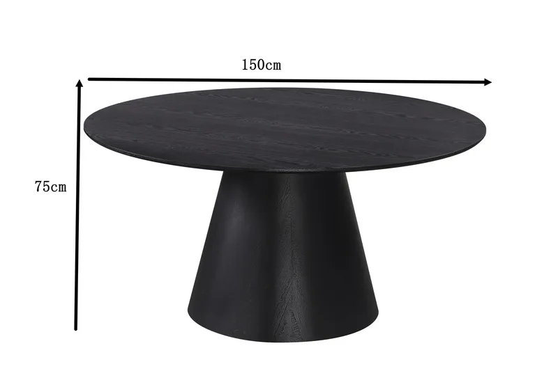 Siena Stort Matbord Runt 150cm Ekfanér - Svart - Products - Möbler - Bord & matgrupp - Matbord & köksbord