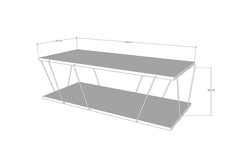 Ljusfors Soffbord 120 cm med Förvaring Hylla - Antracit/Svart - Products - Möbler - Bord & matgrupp - Soffbord - Soffbord med förvaring
