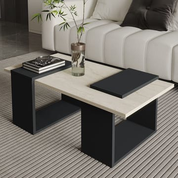 Matris Soffbord 90x37x46,6 cm - Travertine och Anthracite - Products - Möbler - Bord & matgrupp - Soffbord - Soffbord med förvaring