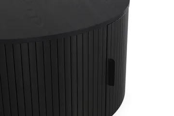 Noira Runt Soffbord 80 cm med Förvaring Ribbad - Svart / Trä - Products - Möbler - Bord & matgrupp - Soffbord - Soffbord med förvaring