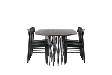 Stone Matgrupp + 4 Montros stolar Oval - Svart/Mocca - Products - Möbler - Bord & matgrupp - Matgrupp