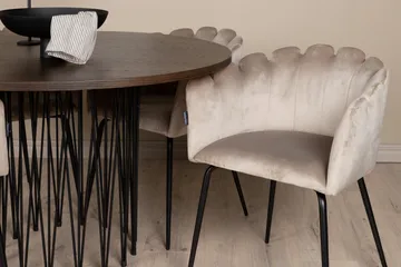 Stone Matgrupp 120 cm Rund med 4 Limhamn stolar - Beige - Products - Möbler - Bord & matgrupp - Matgrupp