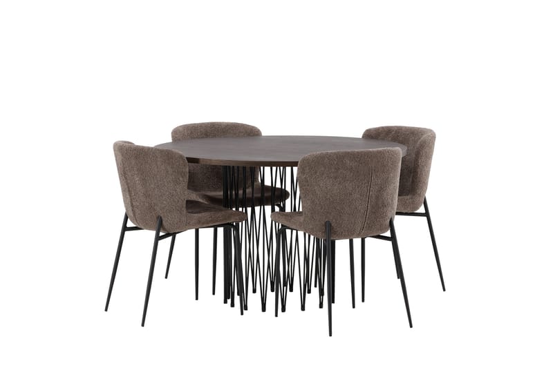 Stone Matgrupp 120 cm Rund med 4 Modesto stolar - Beige - Products - Möbler - Bord & matgrupp - Matgrupp