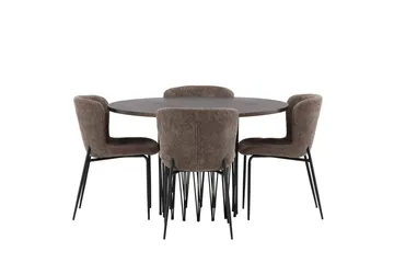 Stone Matgrupp 120 cm Rund med 4 Modesto stolar - Beige - Products - Möbler - Bord & matgrupp - Matgrupp