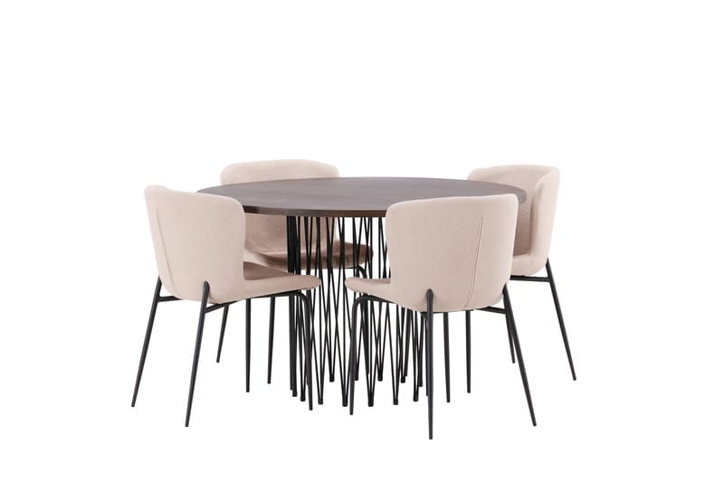 Stone Matgrupp 120 cm Rund med 4 Modesto stolar - Mörkgrå - Products - Möbler - Bord & matgrupp - Matgrupp