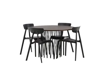 Stone Matgrupp 120 cm Rund med 4 Ursholmen stolar - Svart - Products - Möbler - Bord & matgrupp - Matgrupp