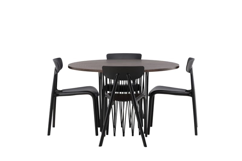 Stone Matgrupp 120 cm Rund med 4 Ursholmen stolar - Svart - Products - Möbler - Bord & matgrupp - Matgrupp