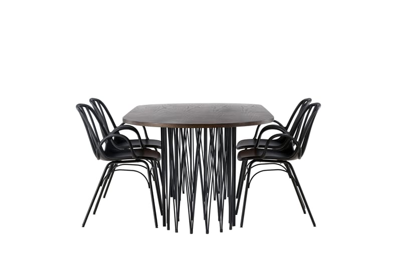 Stone Matgrupp 220 cm Oval med 4 Dyrön stolar - Svart - Products - Möbler - Bord & matgrupp - Matgrupp