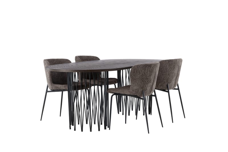 Stone Matgrupp 220 cm Oval med 4 Modesto stolar - Mörkgrå - Products - Möbler - Bord & matgrupp - Matgrupp