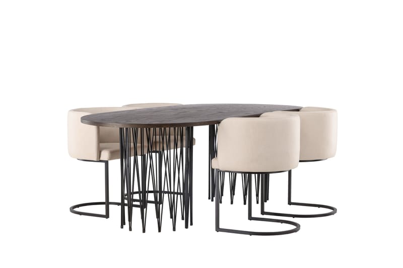 Stone Matgrupp 220 cm Oval med 4 Simrishamn stolar - Beige - Products - Möbler - Bord & matgrupp - Matgrupp