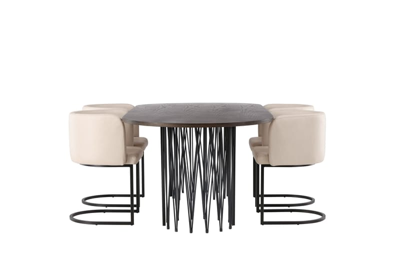 Stone Matgrupp 220 cm Oval med 4 Simrishamn stolar - Beige - Products - Möbler - Bord & matgrupp - Matgrupp