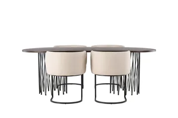 Stone Matgrupp 220 cm Oval med 4 Simrishamn stolar - Beige - Products - Möbler - Bord & matgrupp - Matgrupp