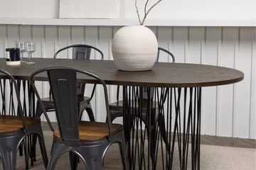 Stone Matgrupp 220 cm Oval med 4 Tempe stolar - Mocca - Products - Möbler - Bord & matgrupp - Matgrupp