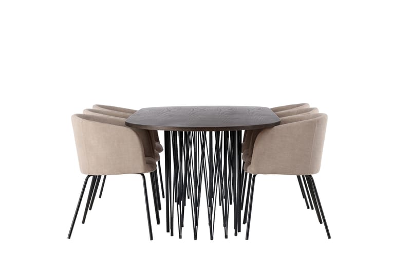 Stone Matgrupp 220 cm Rektangulär med 6 Berit stolar - Beige - Products - Möbler - Bord & matgrupp - Matgrupp