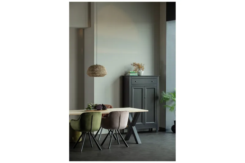 Tablo Matbord X-Formade Ben 200 cm - Ek/Svart - Products - Möbler - Bord & matgrupp - Matbord & köksbord