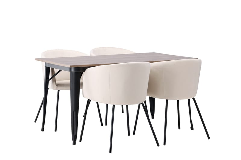 Tempe Matgrupp 140 cm Rektangulär med 4 Berit stolar - Beige - Products - Möbler - Bord & matgrupp - Matgrupp