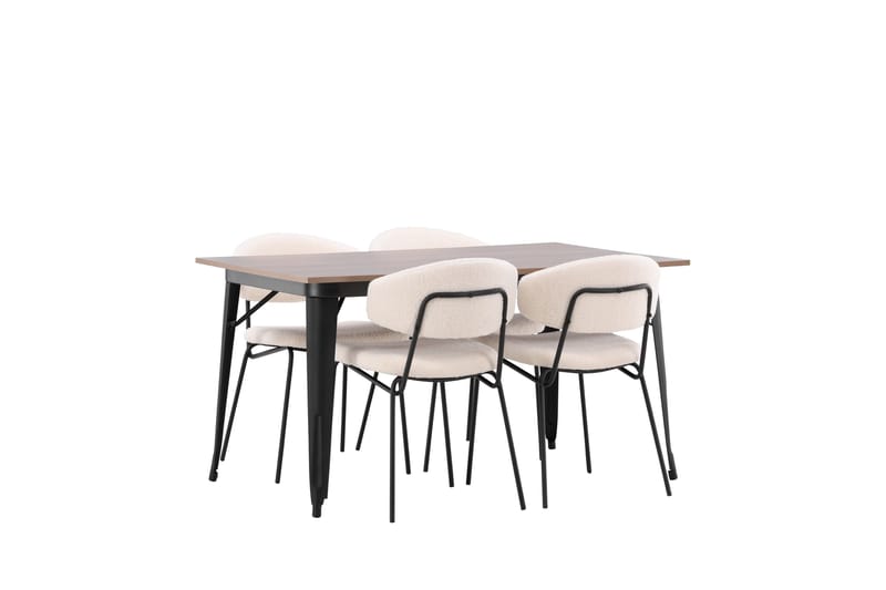 Tempe Matgrupp 140 cm Rektangulär med 4 Chico Stolar - Valnöt - Products - Möbler - Bord & matgrupp - Matgrupp